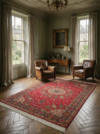 1945 Persian Hand-Knotted Wool Rug, Medallion Garden, Unused