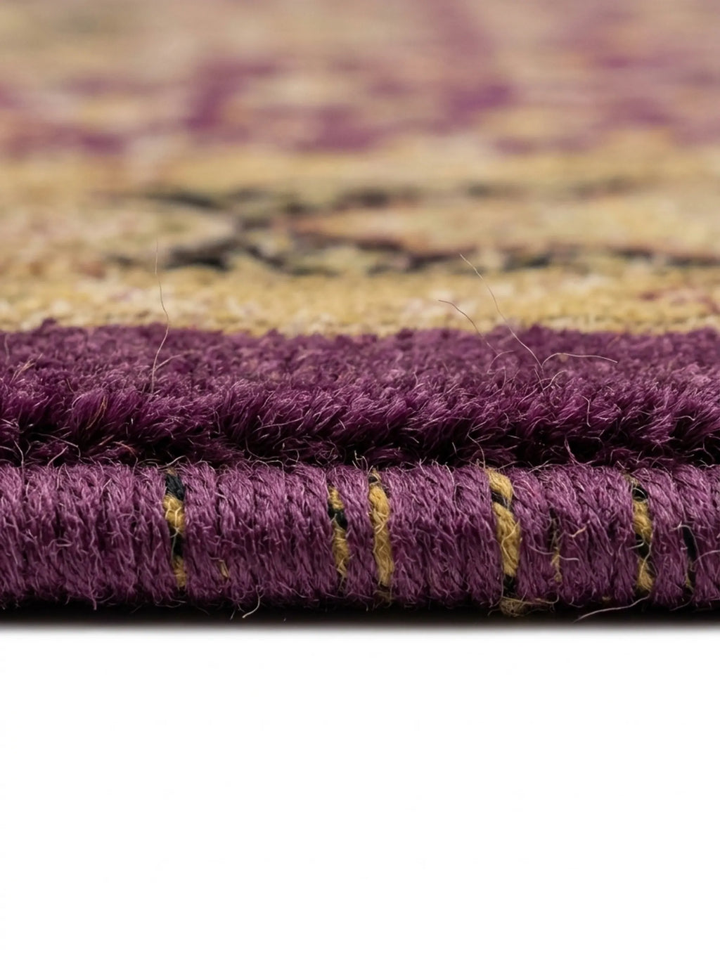 Rare Purple Hand-Knotted Persian Design Wool Rug, Pakistan