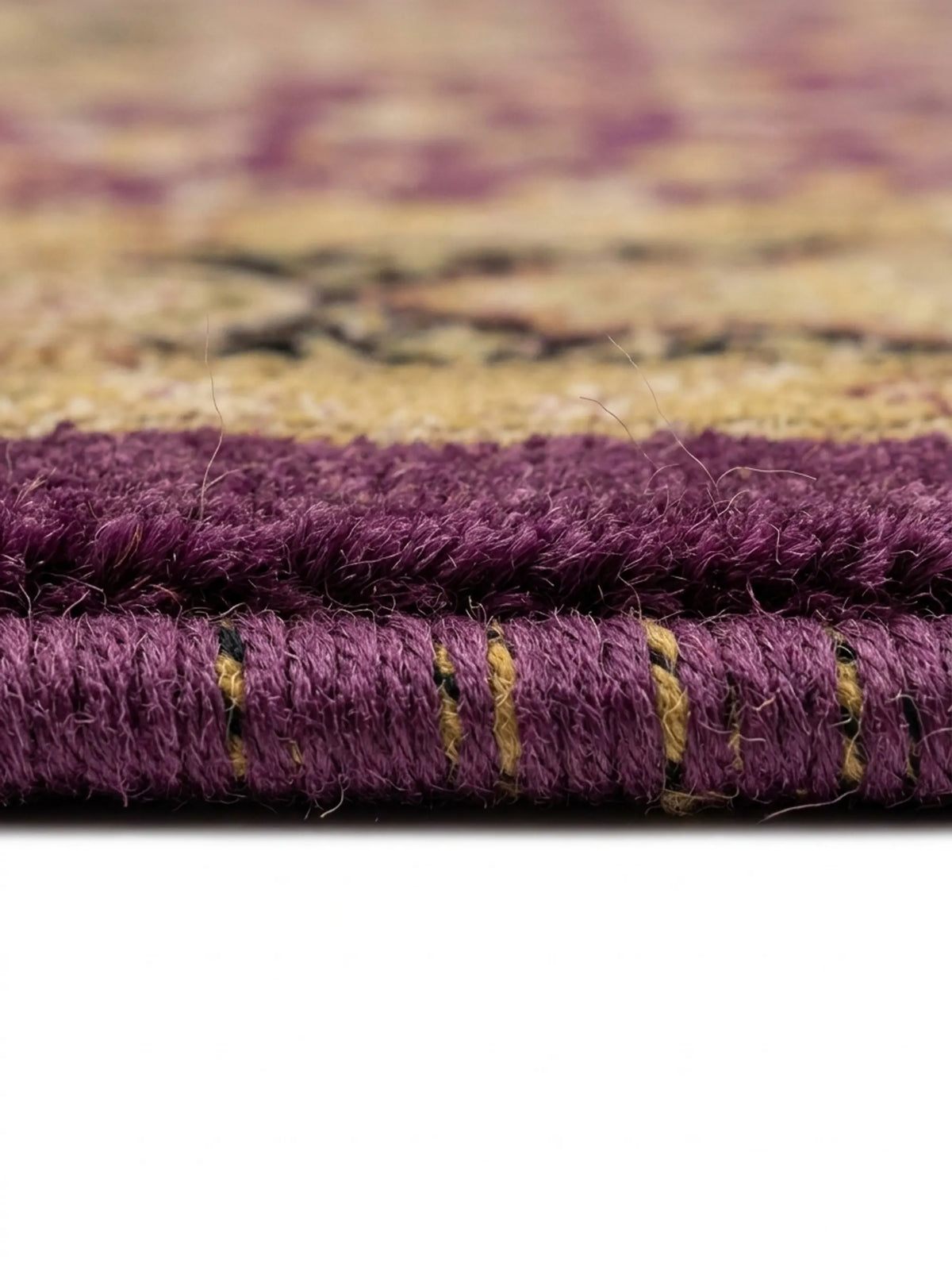 Rare Purple Hand-Knotted Persian Design Wool Rug, Pakistan