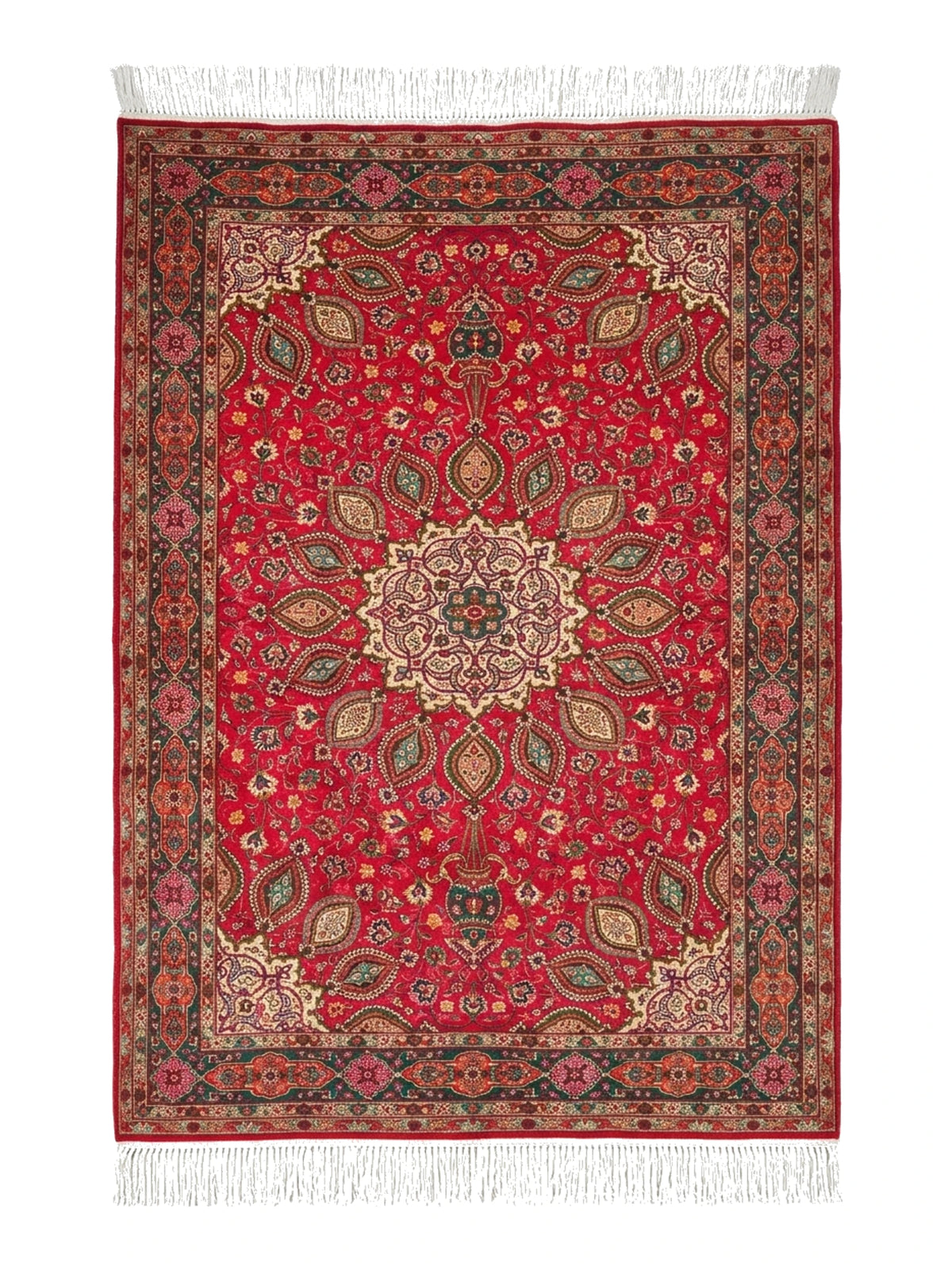 1945 Persian Hand-Knotted Wool Rug, Medallion Garden, Unused
