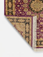 Rare Purple Hand-Knotted Persian Design Wool Rug, Pakistan