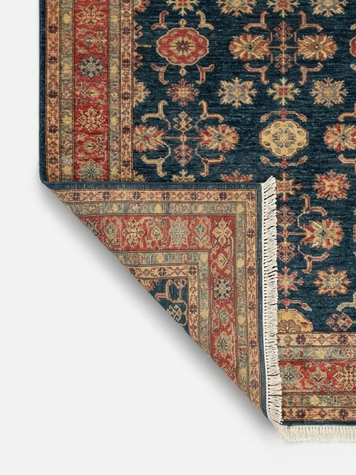 Extremely Fine Kazak Wool Rug, Ghazni Wool, High Knot Density