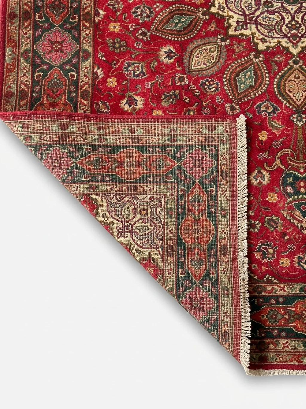 1945 Persian Hand-Knotted Wool Rug, Medallion Garden, Unused
