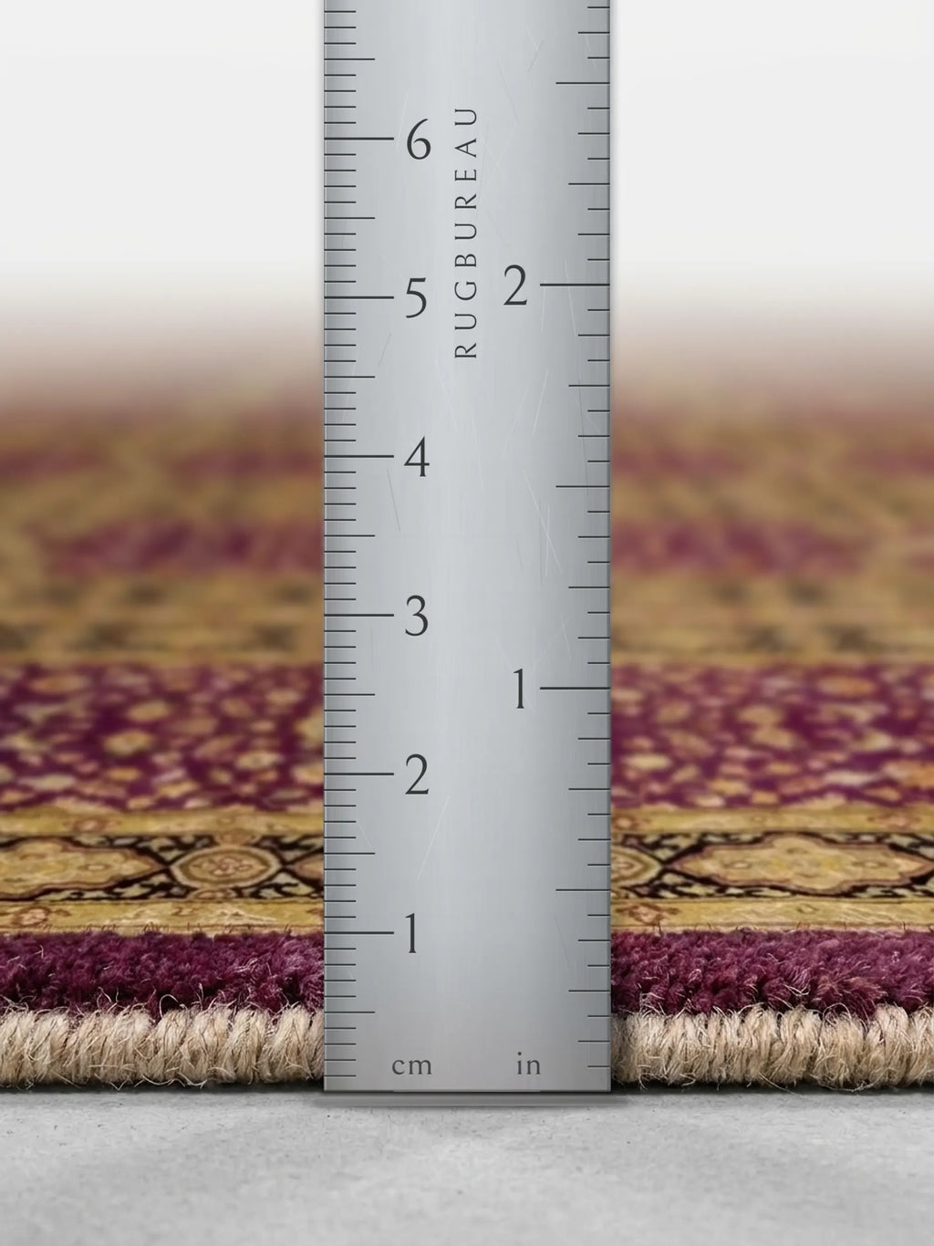 Rare Purple Hand-Knotted Persian Design Wool Rug, Pakistan
