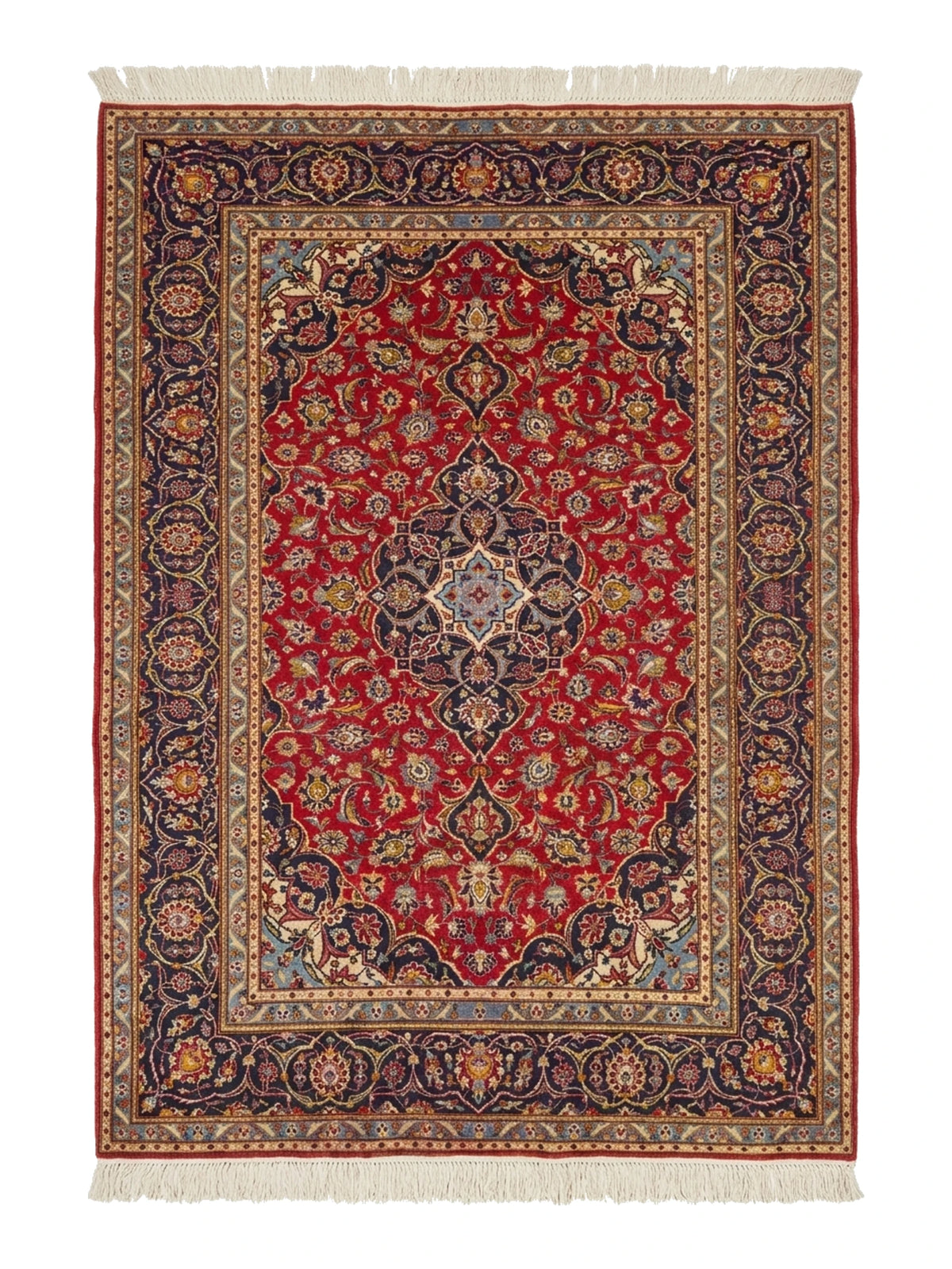 Mid-Century Persian Medallion Rug, Baby Lamb Wool