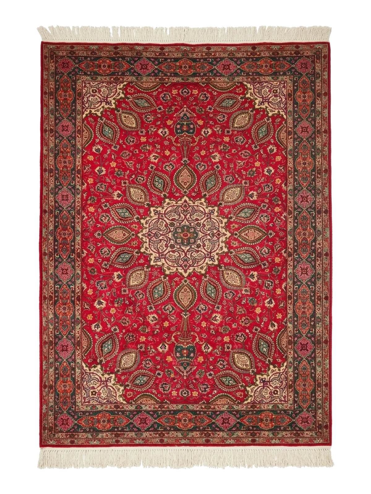 1945 Persian Hand-Knotted Wool Rug, Medallion Garden, Unused