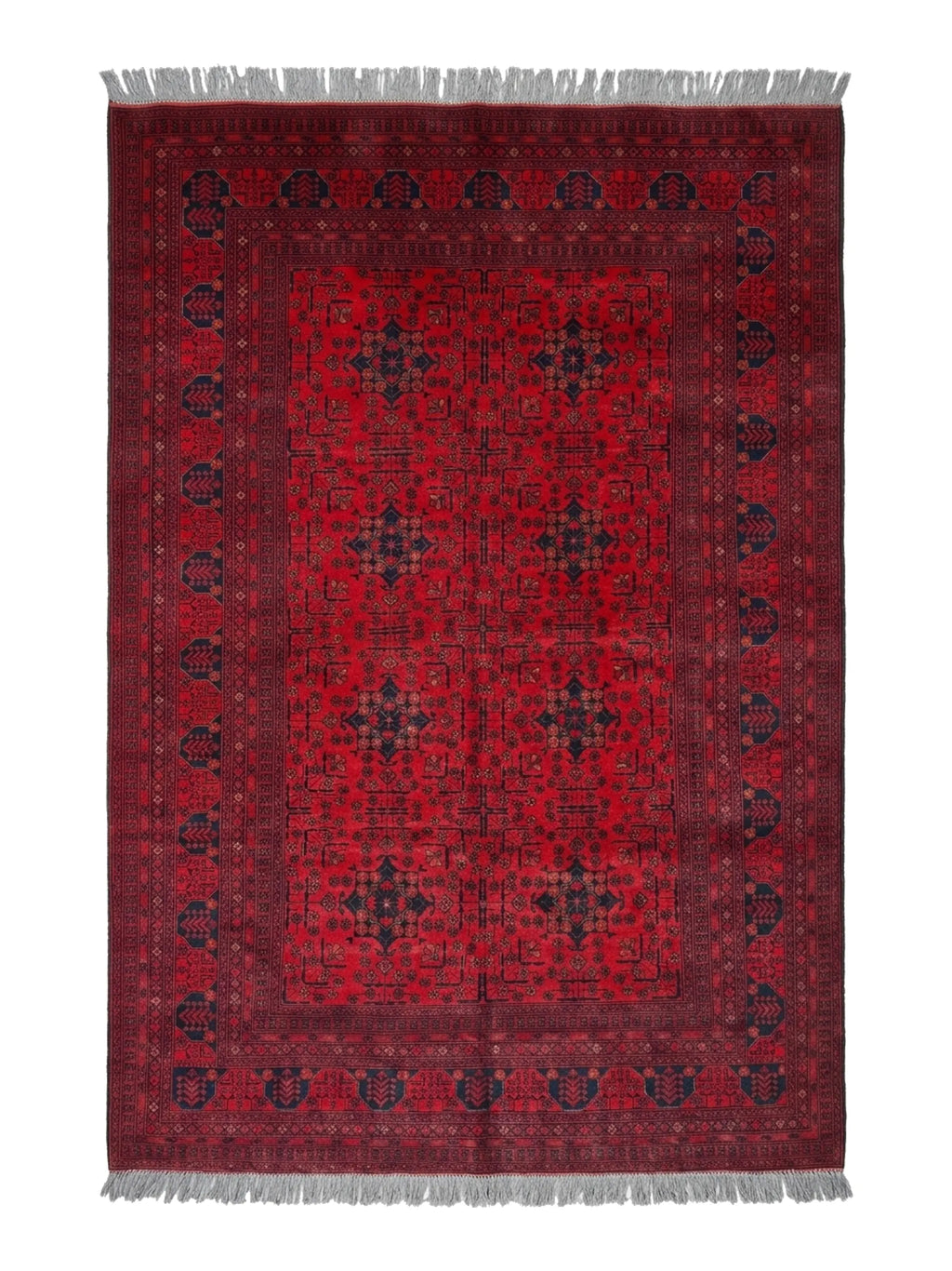 Vintage Afghan Bokhara (Turkmen) hand-knotted rug, 297 × 206 cm