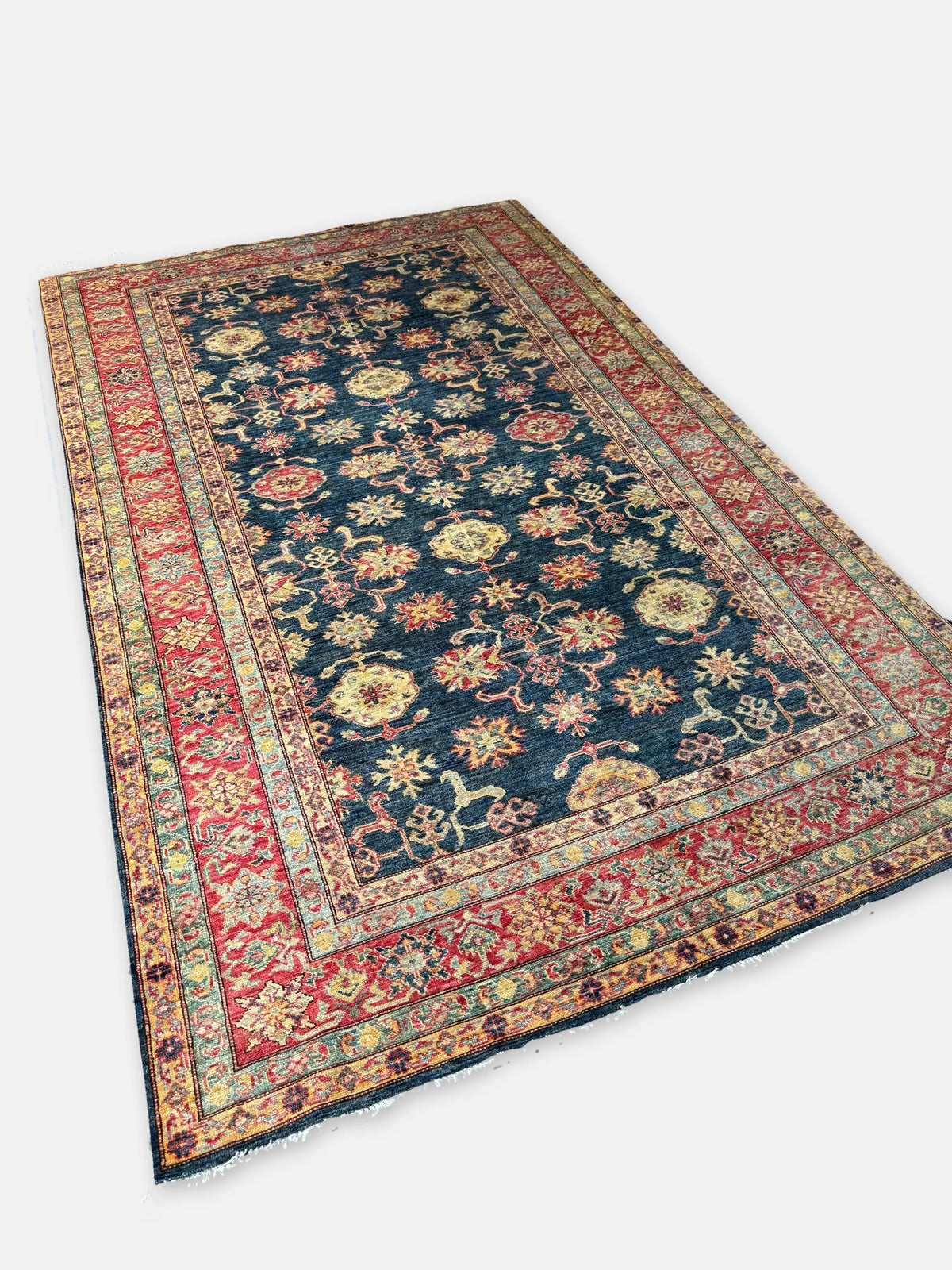 Extremely Fine Kazak Wool Rug, Ghazni Wool, High Knot Density