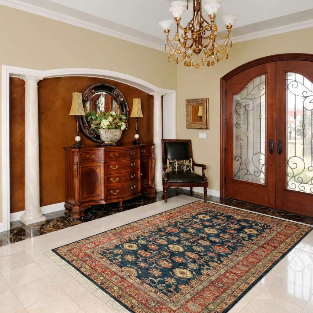 Extremely Fine Kazak Wool Rug, Ghazni Wool, High Knot Density