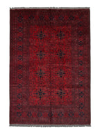Vintage Afghan Bokhara Wool Rug, Turkoman Gul, 1980